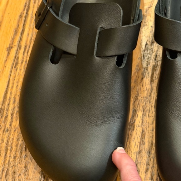 Birkenstock Exquisite Boston Clog Black Leather Sz L7 M5 - Picture 16 of 16